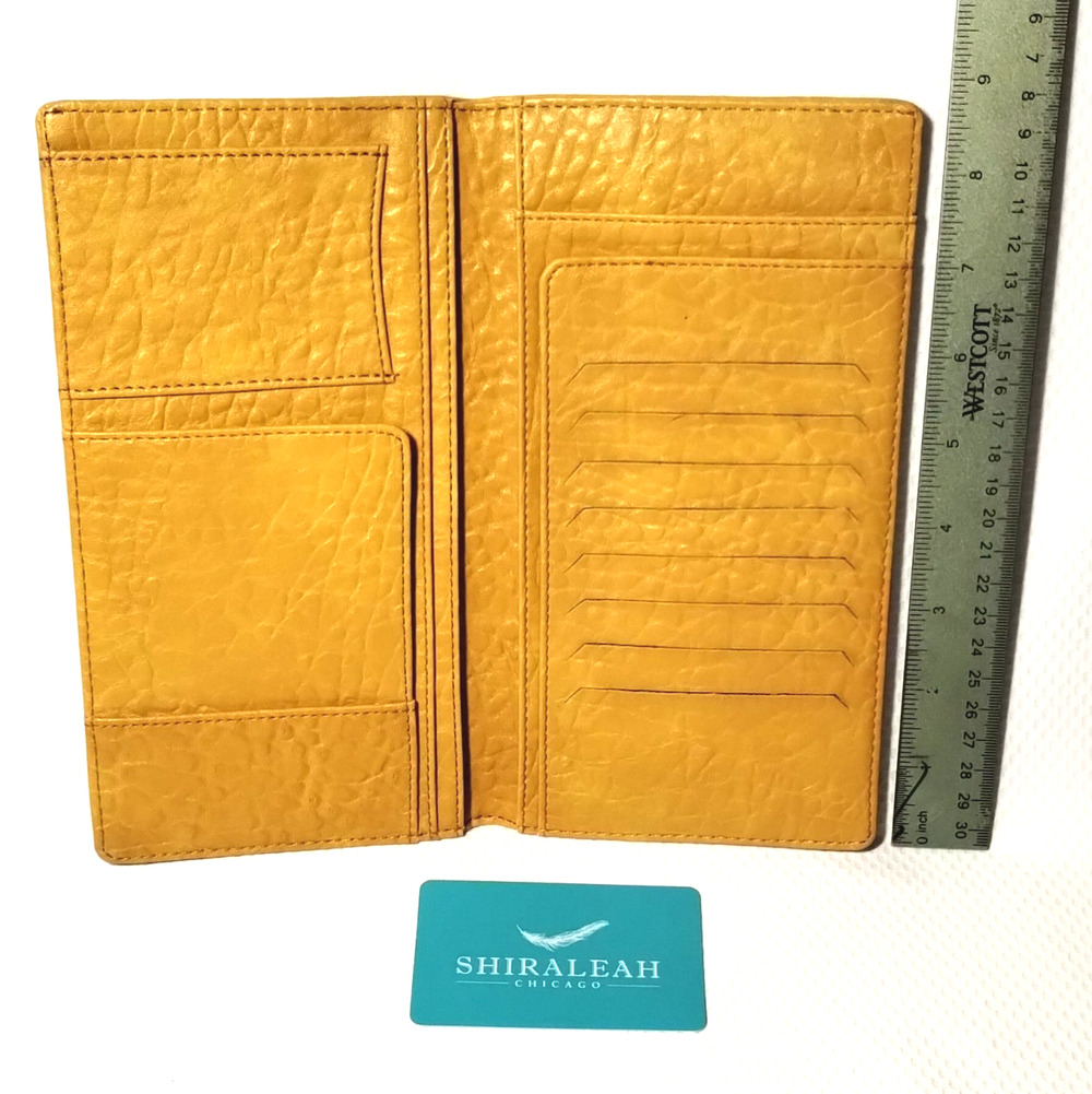 Shiraleah Bright Yellow Vegan Leather Checkbook Wallet Bifold Clutch Boho Chic
